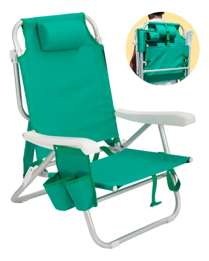 As 10 melhores cadeiras espreguiçadeiras: As mais avaliadas no mercado em 2026 9 7 Cadeira de Praia Reclinavel Nau Verde Aluminio Portatil 5 Posicoes